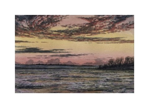 Framed Sunset Over the Ice Print