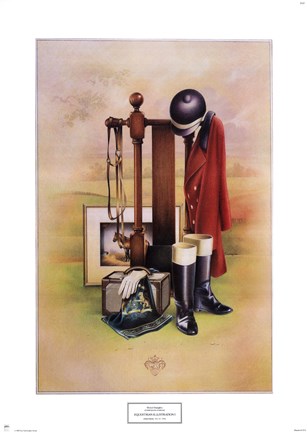 Framed Equestrian Illustration I Print