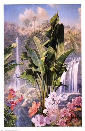 Framed Tropic Waterfalls Print