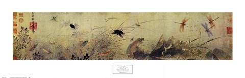 Framed Ch'ien Hsuan - Early Autumn Size 13x40 Print