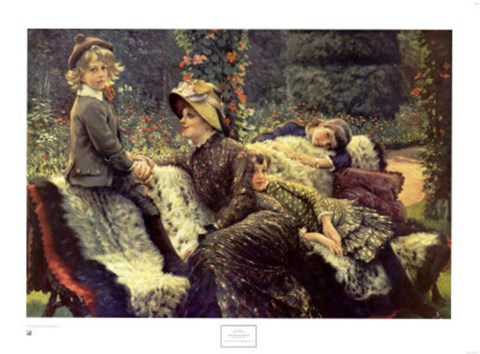 Framed Garden Bench Print