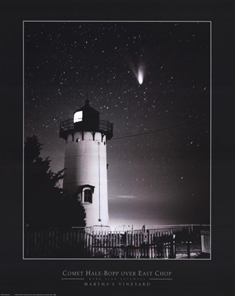 Framed Comet Hale-Bopp Over East Chop Print