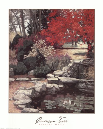 Framed Crimson Tree Print