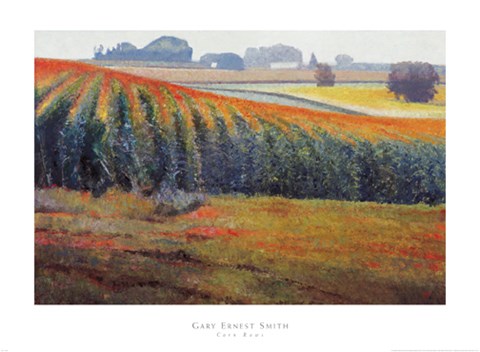 Framed Corn Rows Print