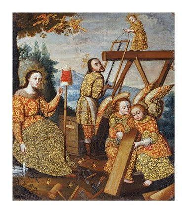 Framed Holy Family In Nazareth Print