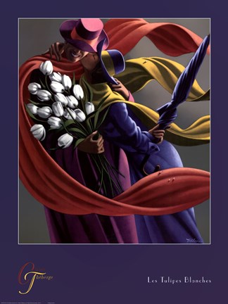 Framed Les Tulips Blanches Print