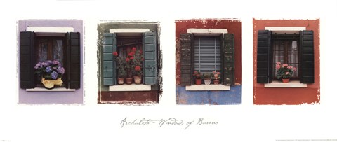 Framed Windows of Burano Print
