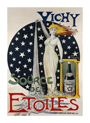 Framed Vichy, Source Des Etoiles Print