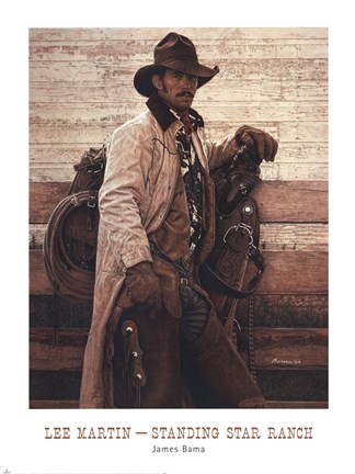Framed James Bama - Lee Martin - Standing Star Ranch Size 32x24 Print