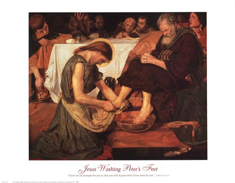 Framed Jesus Washing Peter&#39;s Feet Print