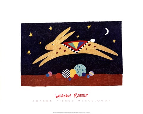 Framed Leaping Rabbit Print