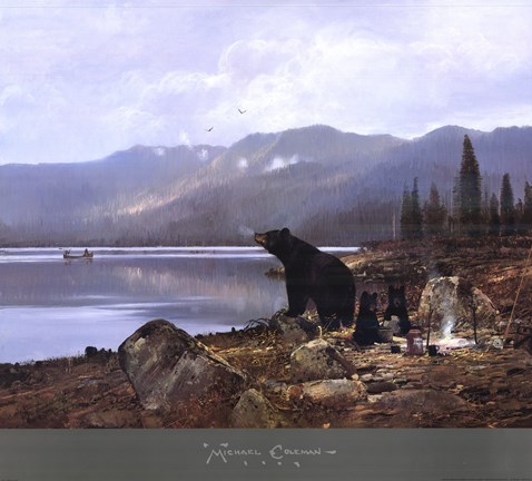 Framed Visitors in Camp Print