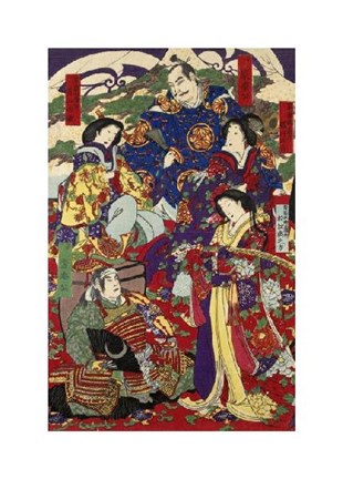 Framed Tokugawa Ieyasu and Tokugawa Hidetada Print