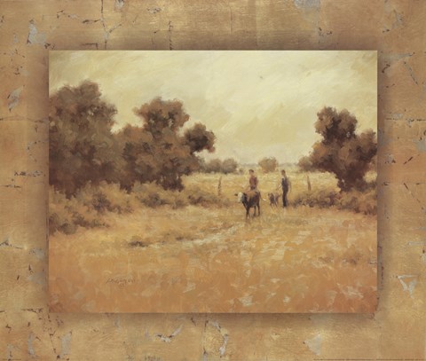 Framed Bringing in the Calf Print