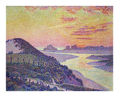 Framed Sunset at Ambleteuse, Pas De Calais Print