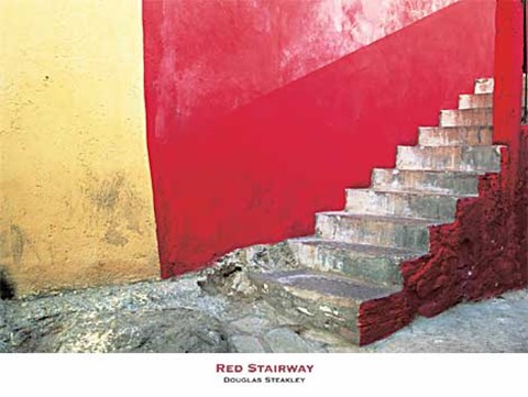 Framed Red Stairway Print