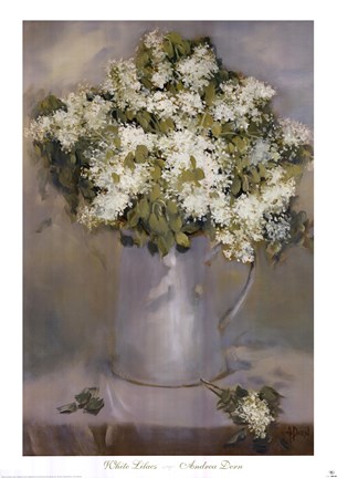 Framed White Lilacs Print