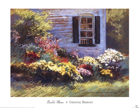 Framed Backlit Mums Print