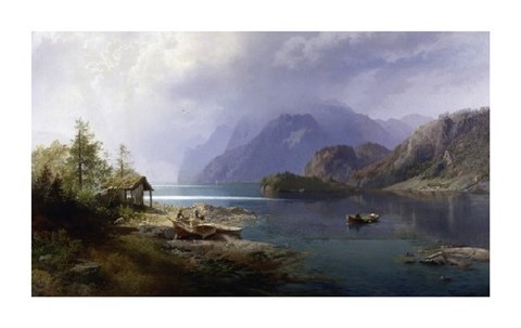 Framed Mountain Lake Print