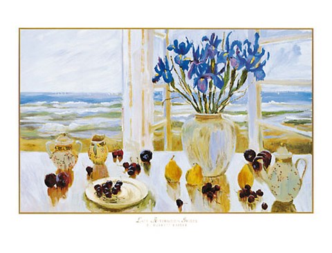 Framed Late Afternoon Irises Print