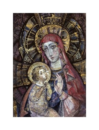 Framed Mary with Child Print