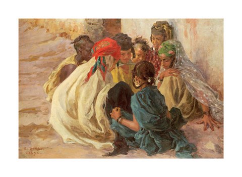 Framed Arab Children Playing Print