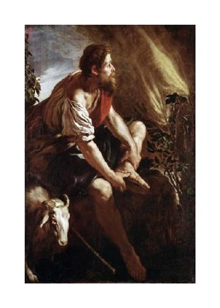 Framed Moses Before a Burning Bush Print