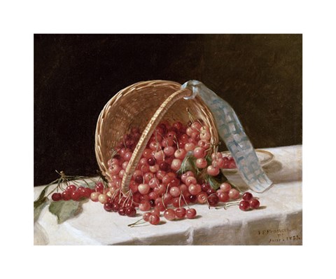 Framed Basket of Cherries, 1853 Print