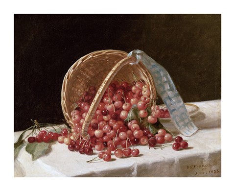 Framed Basket of Cherries, 1853 Print