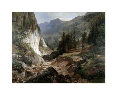 Framed Mountain Landscape Print