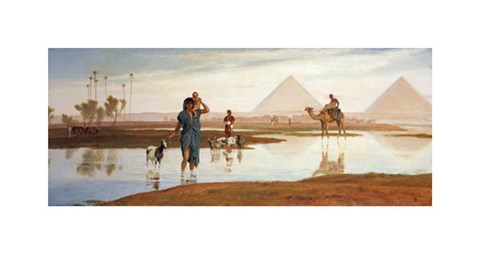 Framed Overflow of The Nile, With The Pyramids Print