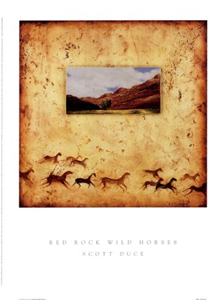 Framed Red Rock Wild Horses Print