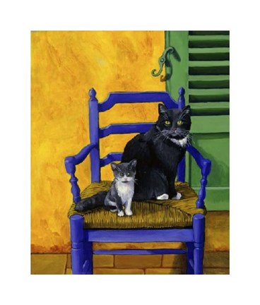 Framed Cats of Provence Print