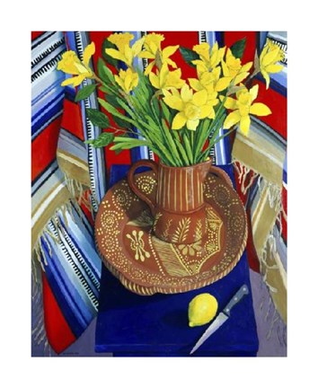 Framed Daffodils and Lemon Print