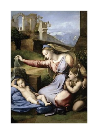 Framed Virgin With The Veil Print