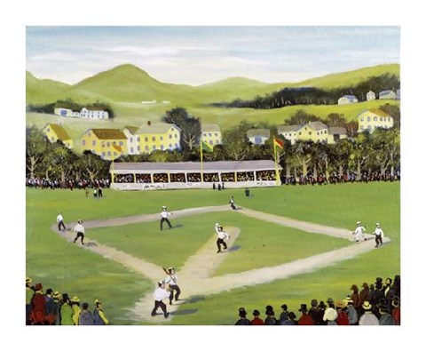 Framed Baseball Game Print