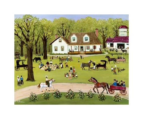 Framed Country Lawn Party Print