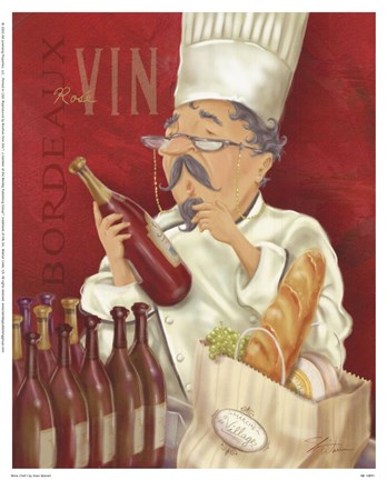 Framed Wine Chef I Print
