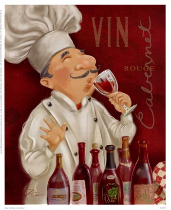 Framed Wine Chef III Print