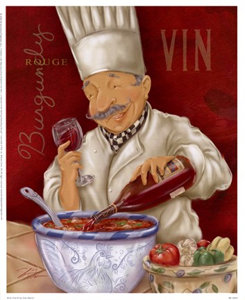 Framed Wine Chef IV Print