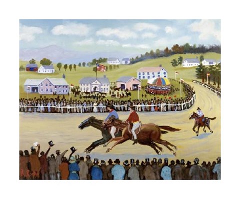 Framed Horse Races Print