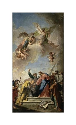 Framed Christ Giving the Keys of Paradise to St. Peter Print