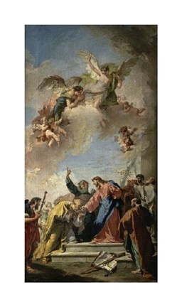 Framed Christ Giving the Keys of Paradise to St. Peter Print