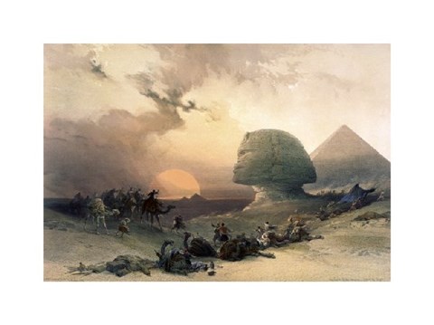 Framed Approach of the Simoom-Desert of Giza from Egypt and Nubia Print