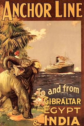 Framed Gibraltar and India II Print