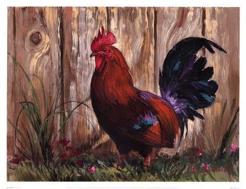 Framed Bantie Rooster Print