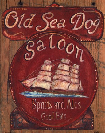 Framed Old Sea Dog Saloon Print