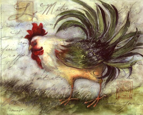 Framed Le Rooster IV Print