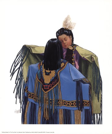 Framed Getting Ready For The Pow Wow Print