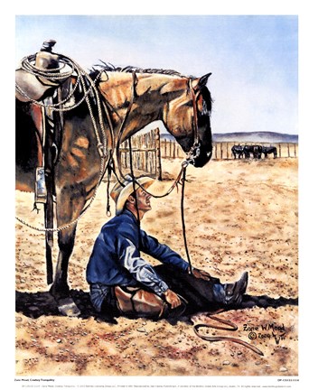 Framed Cowboy Tranquility Print